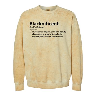 Blacknificent Definition Culture Heritage Empower Pride Love Colorblast Crewneck Sweatshirt