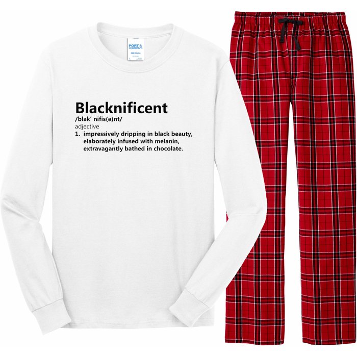 Blacknificent Definition Culture Heritage Empower Pride Love Long Sleeve Pajama Set