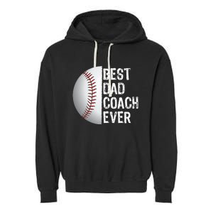 Best Dad Coach Ever Funny Baseball Tee for Sport Lovers Garment-Dyed Fleece Hoodie