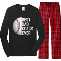 Best Dad Coach Ever Funny Baseball Tee for Sport Lovers Long Sleeve Pajama Set