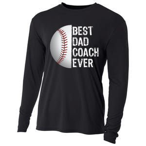 Best Dad Coach Ever Funny Baseball Tee for Sport Lovers Cooling Performance Long Sleeve Crew