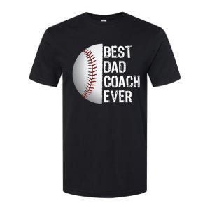 Best Dad Coach Ever Funny Baseball Tee for Sport Lovers Softstyle CVC T-Shirt