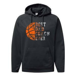 Best Dad Coach Ever Father's Day Basketball Performance Fleece Hoodie