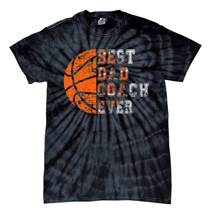 Best Dad Coach Ever Father's Day Basketball Tie-Dye T-Shirt