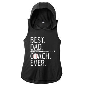 Best Dad Coach Ever Baseball Patriotic For Fathers Day Ladies PosiCharge Tri-Blend Wicking Draft Hoodie Tank