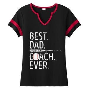 Best Dad Coach Ever Baseball Patriotic For Fathers Day Ladies Halftime Notch Neck Tee