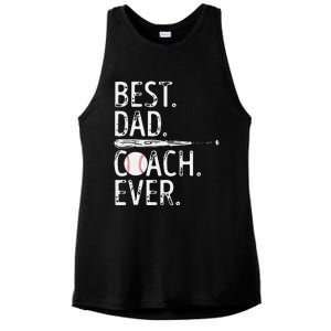 Best Dad Coach Ever Baseball Patriotic For Fathers Day Ladies PosiCharge Tri-Blend Wicking Tank