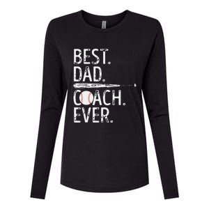 Best Dad Coach Ever Baseball Patriotic For Fathers Day Womens Cotton Relaxed Long Sleeve T-Shirt