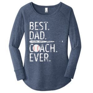 Best Dad Coach Ever Baseball Patriotic For Fathers Day Women's Perfect Tri Tunic Long Sleeve Shirt