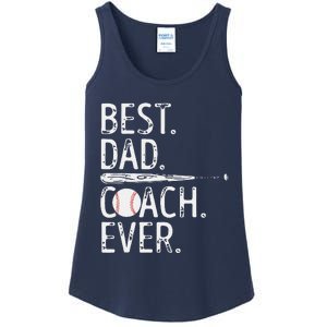 Best Dad Coach Ever Baseball Patriotic For Fathers Day Ladies Essential Tank