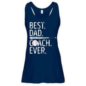 Best Dad Coach Ever Baseball Patriotic For Fathers Day Ladies Essential Flowy Tank