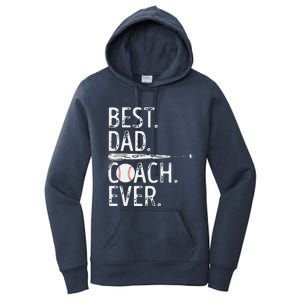 Best Dad Coach Ever Baseball Patriotic For Fathers Day Women's Pullover Hoodie