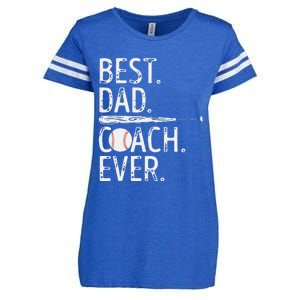 Best Dad Coach Ever Baseball Patriotic For Fathers Day Enza Ladies Jersey Football T-Shirt