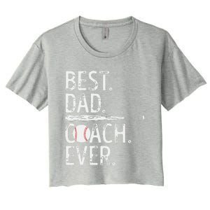 Best Dad Coach Ever Baseball Patriotic For Fathers Day Women's Crop Top Tee