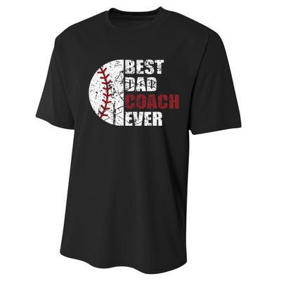 Best Dad Coach Ever Baseball Fathers Day Baseball Dad Coach Performance Sprint T-Shirt