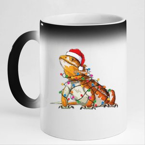 Bearded Dragon Christmas Lights Bearded Dragon Lover Xmas 11oz Black Color Changing Mug