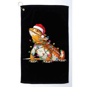 Bearded Dragon Christmas Lights Bearded Dragon Lover Xmas Platinum Collection Golf Towel