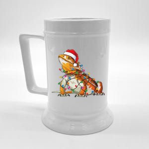 Bearded Dragon Christmas Lights Bearded Dragon Lover Xmas Beer Stein