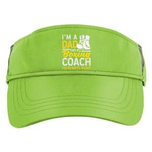 Boxer Daddy Coaches Fathers Day I'm A Dad And A Boxing Coach Adult Drive Performance Visor