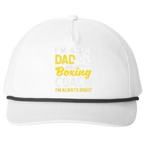 Boxer Daddy Coaches Fathers Day I'm A Dad And A Boxing Coach Snapback Five-Panel Rope Hat