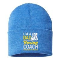 Boxer Daddy Coaches Fathers Day I'm A Dad And A Boxing Coach Sustainable Knit Beanie