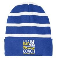 Boxer Daddy Coaches Fathers Day I'm A Dad And A Boxing Coach Striped Beanie with Solid Band