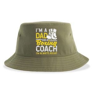 Boxer Daddy Coaches Fathers Day I'm A Dad And A Boxing Coach Sustainable Bucket Hat