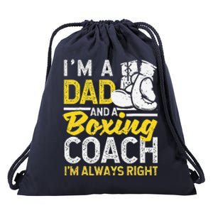 Boxer Daddy Coaches Fathers Day I'm A Dad And A Boxing Coach Drawstring Bag