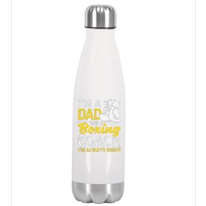 Boxer Daddy Coaches Fathers Day I'm A Dad And A Boxing Coach Stainless Steel Insulated Water Bottle