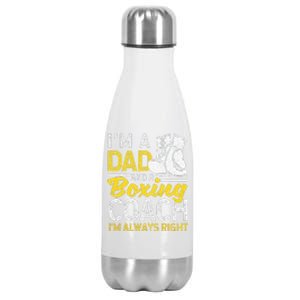 Boxer Daddy Coaches Fathers Day I'm A Dad And A Boxing Coach Stainless Steel Insulated Water Bottle