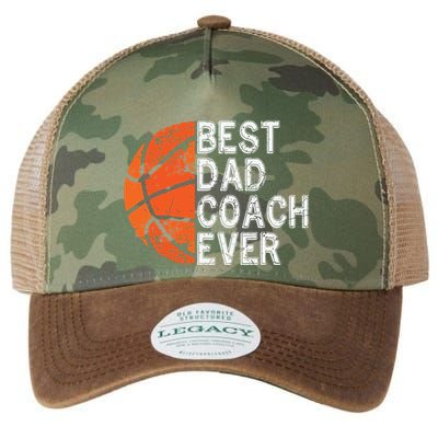 Best Dad Coach Ever Fathers Day Basketball Player Fan Papa Legacy Tie Dye Trucker Hat