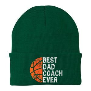 Best Dad Coach Ever Fathers Day Basketball Player Fan Papa Knit Cap Winter Beanie