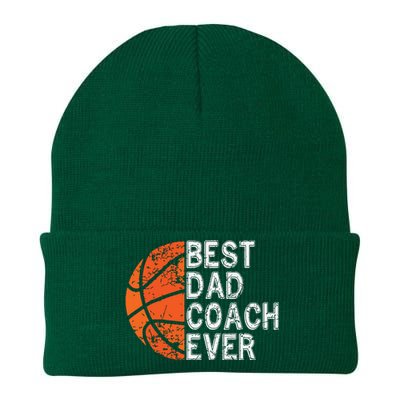 Best Dad Coach Ever Fathers Day Basketball Player Fan Papa Knit Cap Winter Beanie