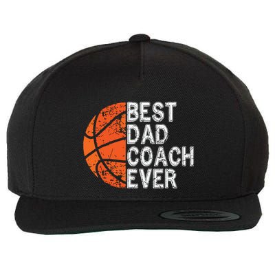 Best Dad Coach Ever Fathers Day Basketball Player Fan Papa Wool Snapback Cap