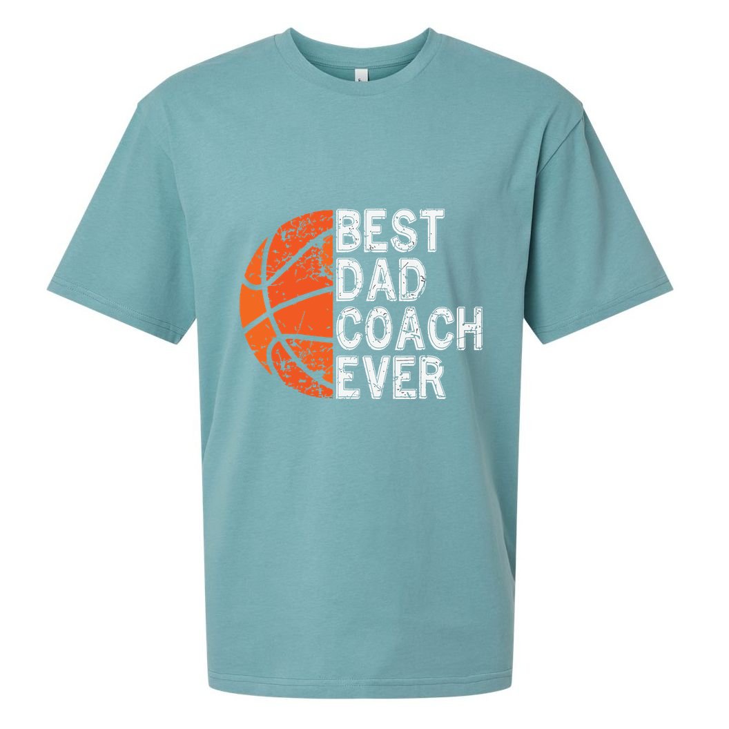 Best Dad Coach Ever Fathers Day Basketball Player Fan Papa Sueded Cloud Jersey T-Shirt