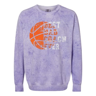 Best Dad Coach Ever Fathers Day Basketball Player Fan Papa Colorblast Crewneck Sweatshirt