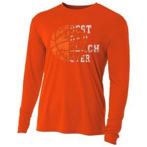 Best Dad Coach Ever Fathers Day Basketball Player Fan Papa Cooling Performance Long Sleeve Crew