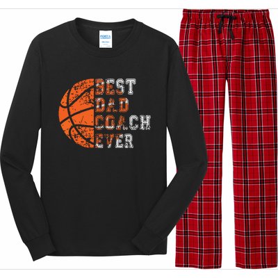 Best Dad Coach Ever Fathers Day Basketball Player Fan Papa Long Sleeve Pajama Set