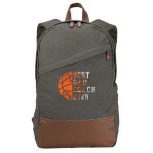 Best Dad Coach Ever Fathers Day Basketball Player Fan Papa Cotton Canvas Backpack