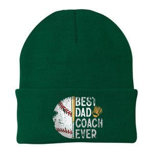 Best Dad Coach Ever Funny Baseball Tee For Sport Lovers Fan Knit Cap Winter Beanie