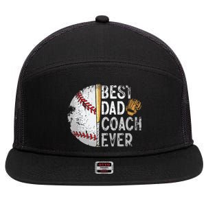 Best Dad Coach Ever Funny Baseball Tee For Sport Lovers Fan 7 Panel Mesh Trucker Snapback Hat