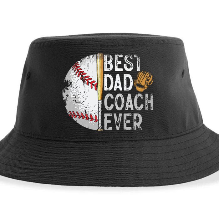 Best Dad Coach Ever Funny Baseball Tee For Sport Lovers Fan Sustainable Bucket Hat