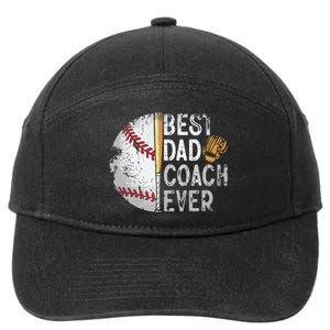 Best Dad Coach Ever Funny Baseball Tee For Sport Lovers Fan 7-Panel Snapback Hat