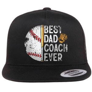 Best Dad Coach Ever Funny Baseball Tee For Sport Lovers Fan Flat Bill Trucker Hat