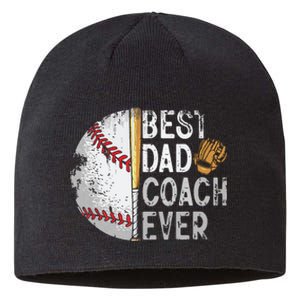 Best Dad Coach Ever Funny Baseball Tee For Sport Lovers Fan Sustainable Beanie