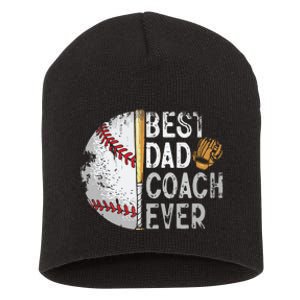 Best Dad Coach Ever Funny Baseball Tee For Sport Lovers Fan Short Acrylic Beanie