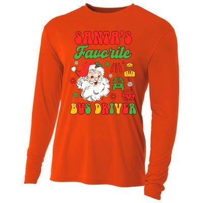 Bus Driver Christmas Xmas Vibes SantaS Favorite Bus Driver Cooling Performance Long Sleeve Crew