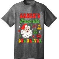 Bus Driver Christmas Xmas Vibes SantaS Favorite Bus Driver T-Shirt