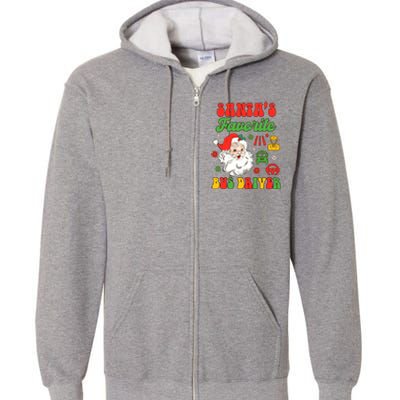 Bus Driver Christmas Xmas Vibes SantaS Favorite Bus Driver Full Zip Hoodie