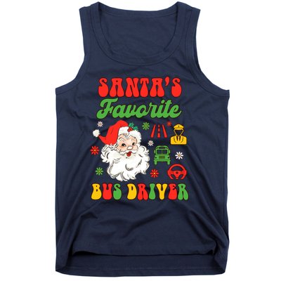 Bus Driver Christmas Xmas Vibes SantaS Favorite Bus Driver Tank Top